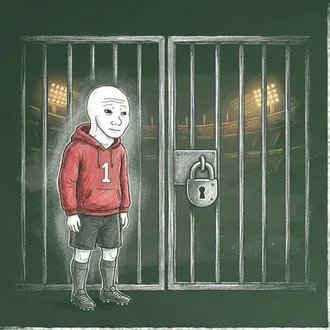 Wojak locked out of the stadium